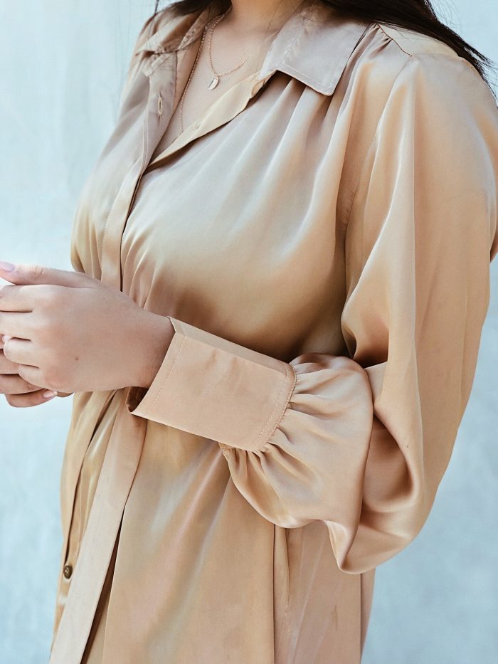 Pearly Sand Silk Relaxed Blouse