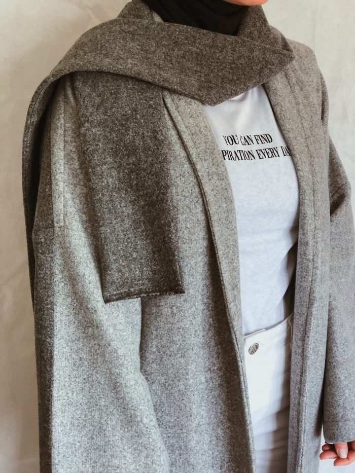 Two Colored Heavy Wool Coat