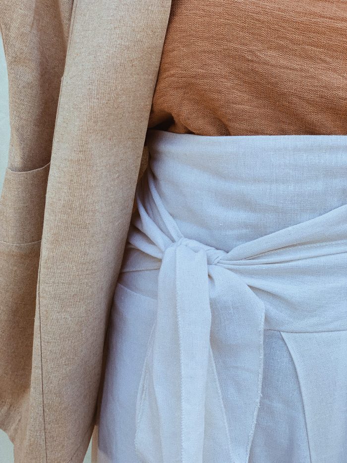 Side Tied Linen Pants