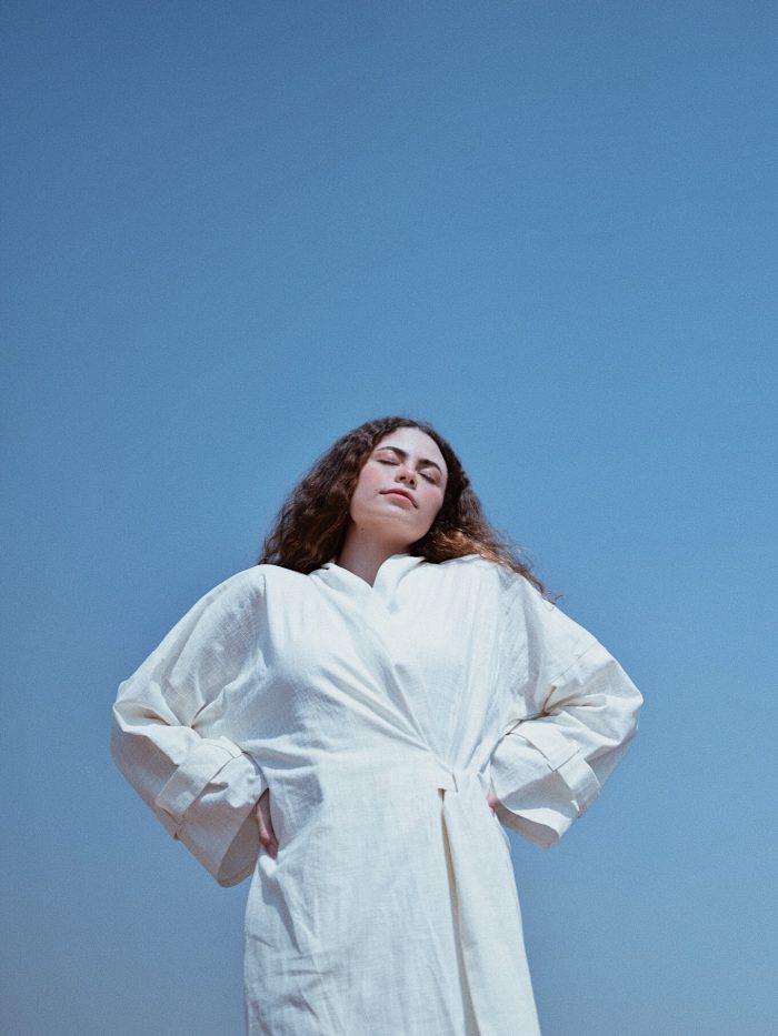 Off-white Linen Side Tied Dress