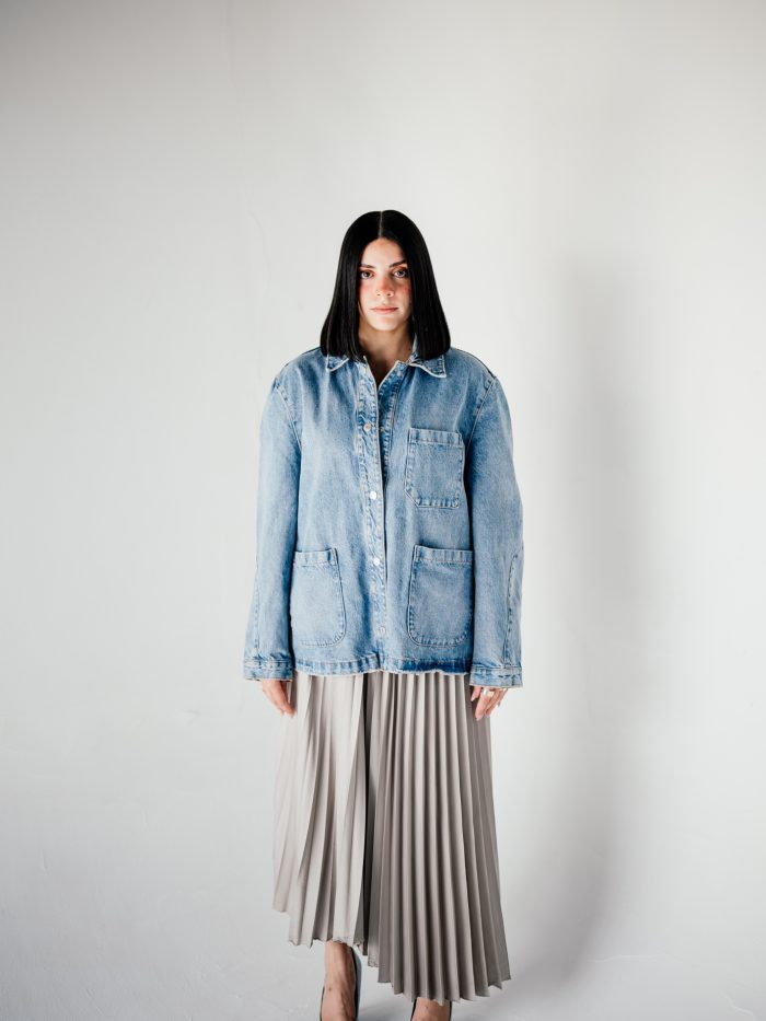 Asymmetric Pleated Skirt - Ash