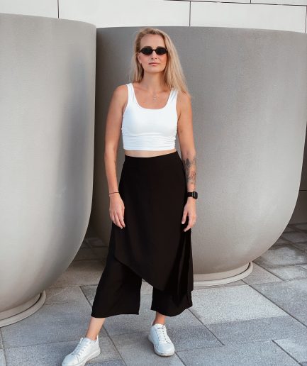 Layered Flowy Pants - Black