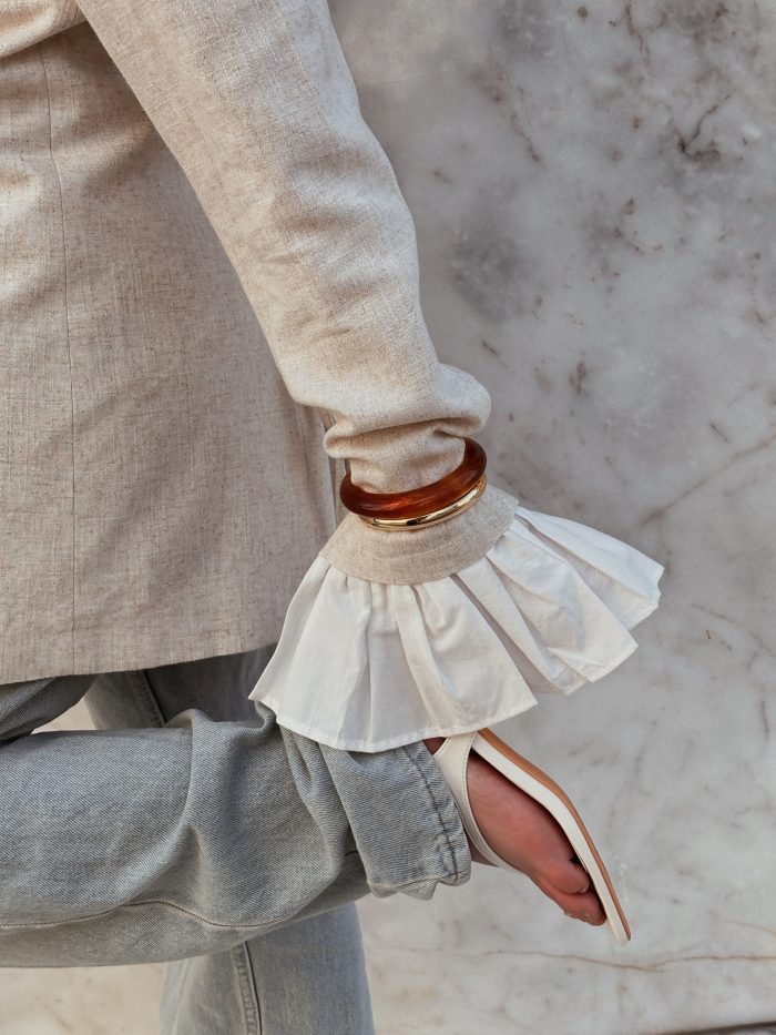 Victorian Frill Linen Blazer